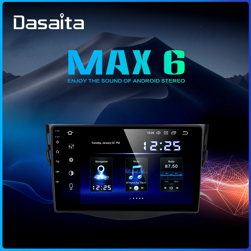 Dasaita " Android 9,0 Автомобильный мультимедийный для Toyota RAV4 РАДИО 2009 2010 2011 2012 Bluetooth gps навигатор 1 Din HDMI