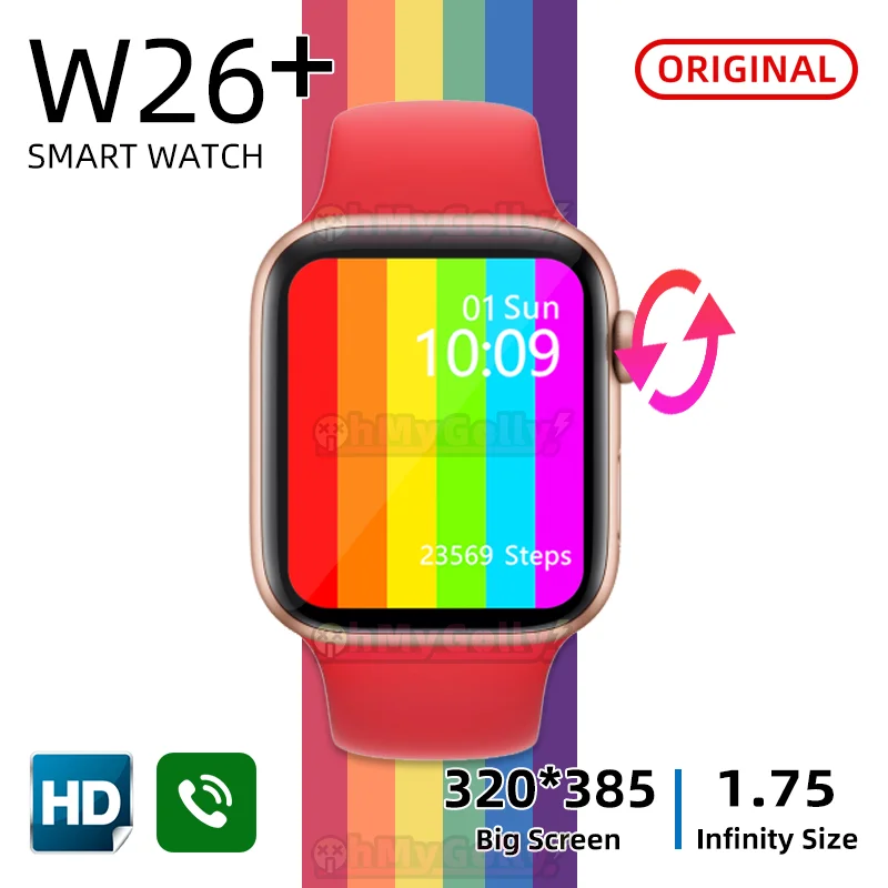 Iwo W26 + pro Смарт часы Bluetooth вызова тела Температура ЭКГ сердечного ритма Smartwatch PK iwo 8