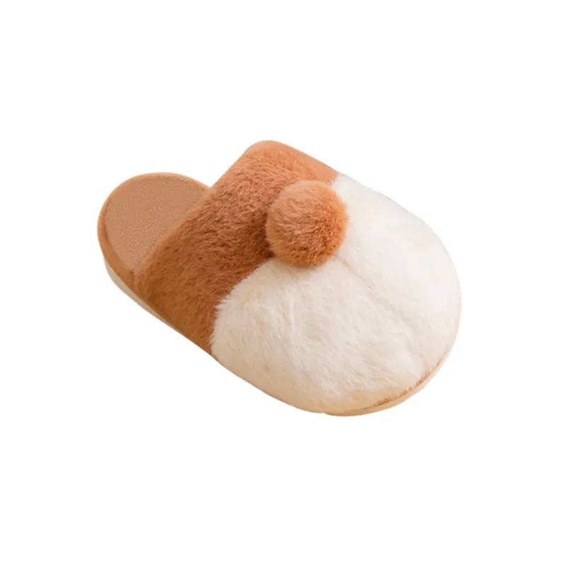 

Brand Corgi Dog Slippers Cartoon Cute Double Shiba Inu Warm Plush Corgi Slippers Home Slip Cotton Pad Shoes Plus Size 23-27cm