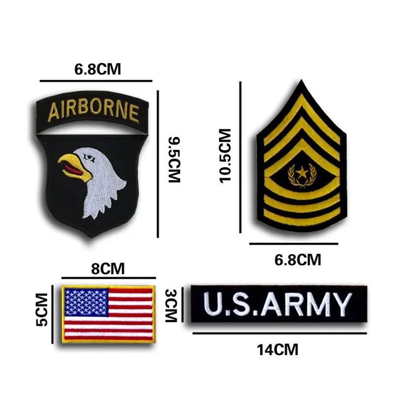 USA Flag 101st Airborne Patches US Army Tactical military Patch 3D Embroidery Badges patches | Дом и сад