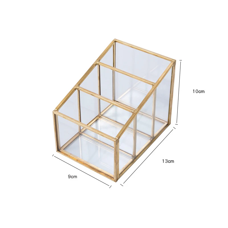 

Dust-proof Makeup Jewelry Box New Fashion Glass Desktop Makeup Organizer Lipstick Brush Holder Sundries Cosmetic Storage Box