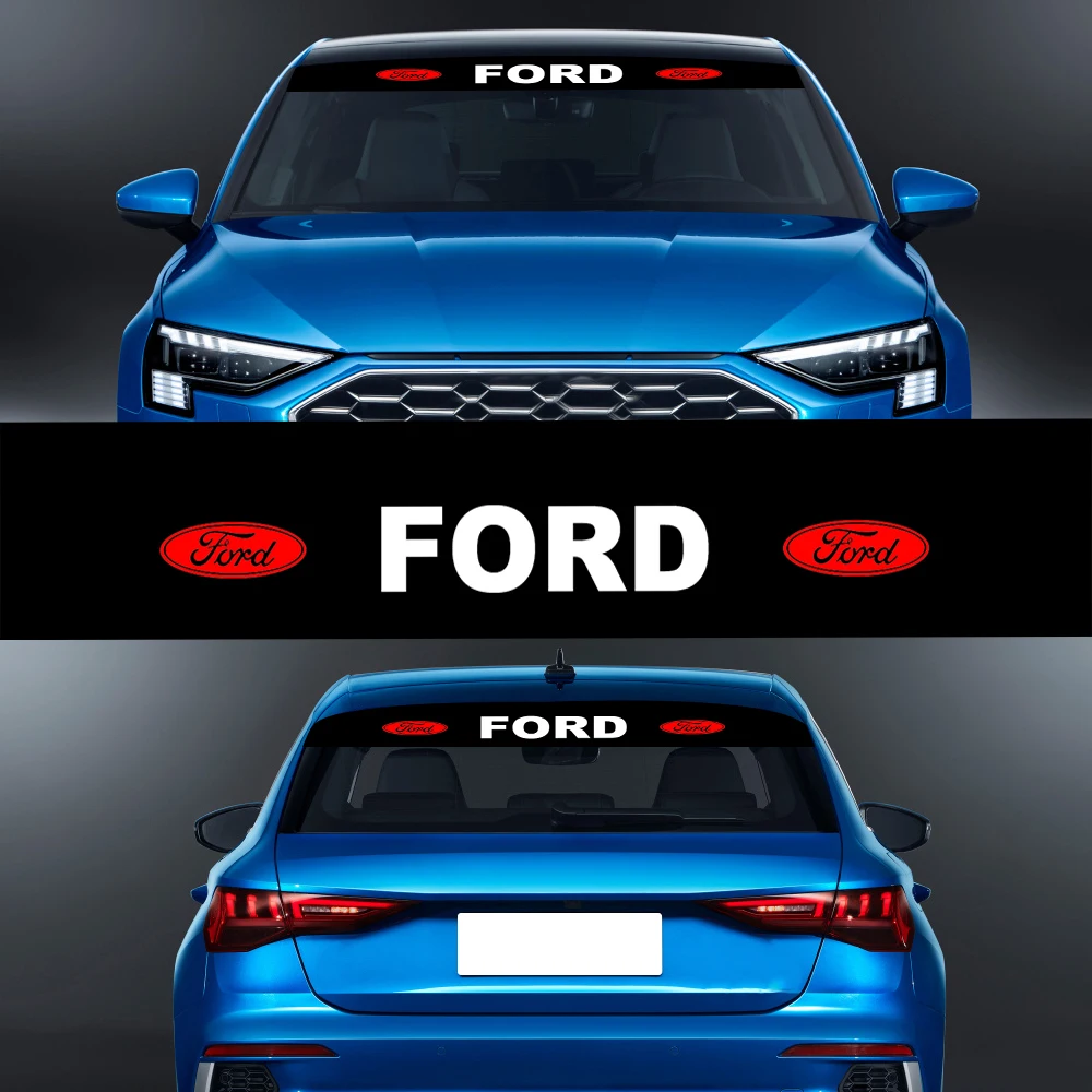Car Banner Front Rear Windshield Sunshade Vinyl Sticker Decoration For Ford Fiesta EcoSport ESCORT Ranger Mondeo Mustang FOCUS 2 |