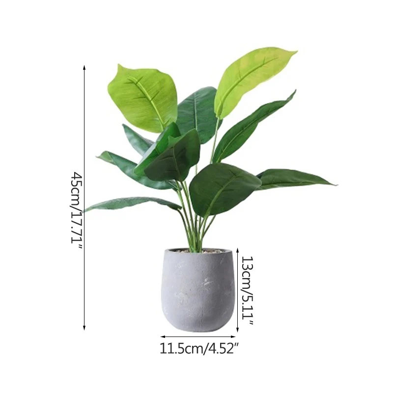 

Nordic Artificial Plant Cement Flower Pot Monstera Plant Pot Imitation Plants Potted Flowerpot Desktop Home Decoration