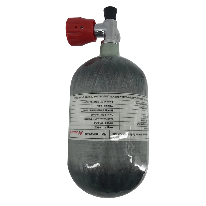 

AC5020 Acecare 2L 30Mpa Mini Carbon Fiber Cylinder Compressed Air Tank For Shooting Targets Hunting PCP Air Rifle With Red Valve
