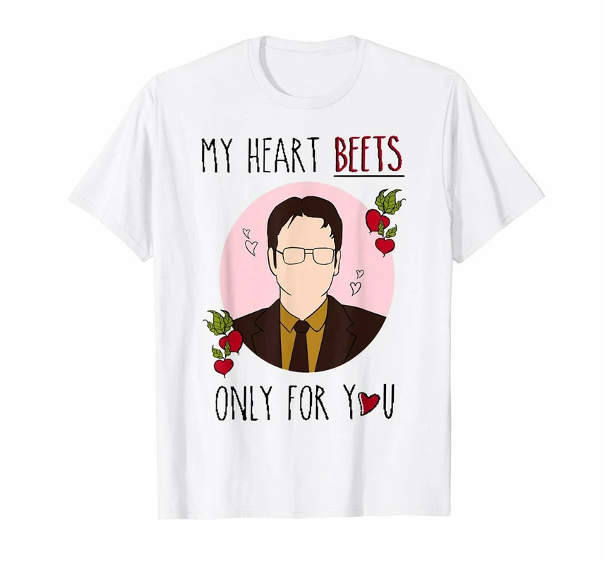Футболка с надписью My Heart Beets Only For You Dwight Schrute The Office забавная белая футболка