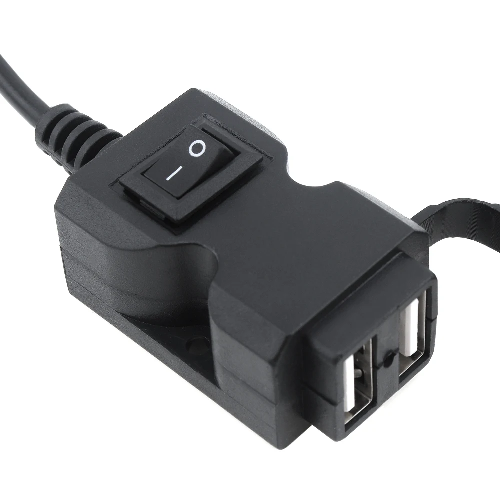Двойной USB адаптер водонепроницаемый мотоцикл руль зарядное устройство DC 5V 2.1A 1A