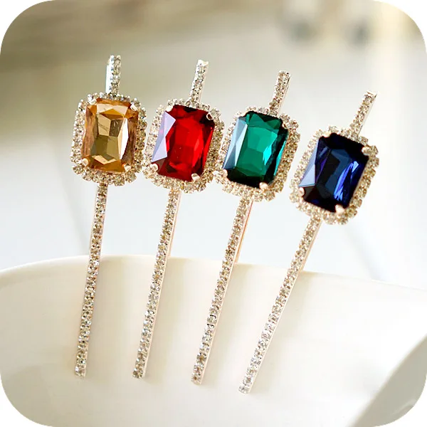 (2 шт./лот) Необычные геометрические Кристальные заколки для волос ювелирные