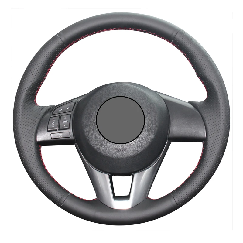 Черный чехол на руль из искусственной кожи для Mazda 3 Axela 6 Atenza 2 CX-3 CX-5 Scion iA Toyota Yaris |