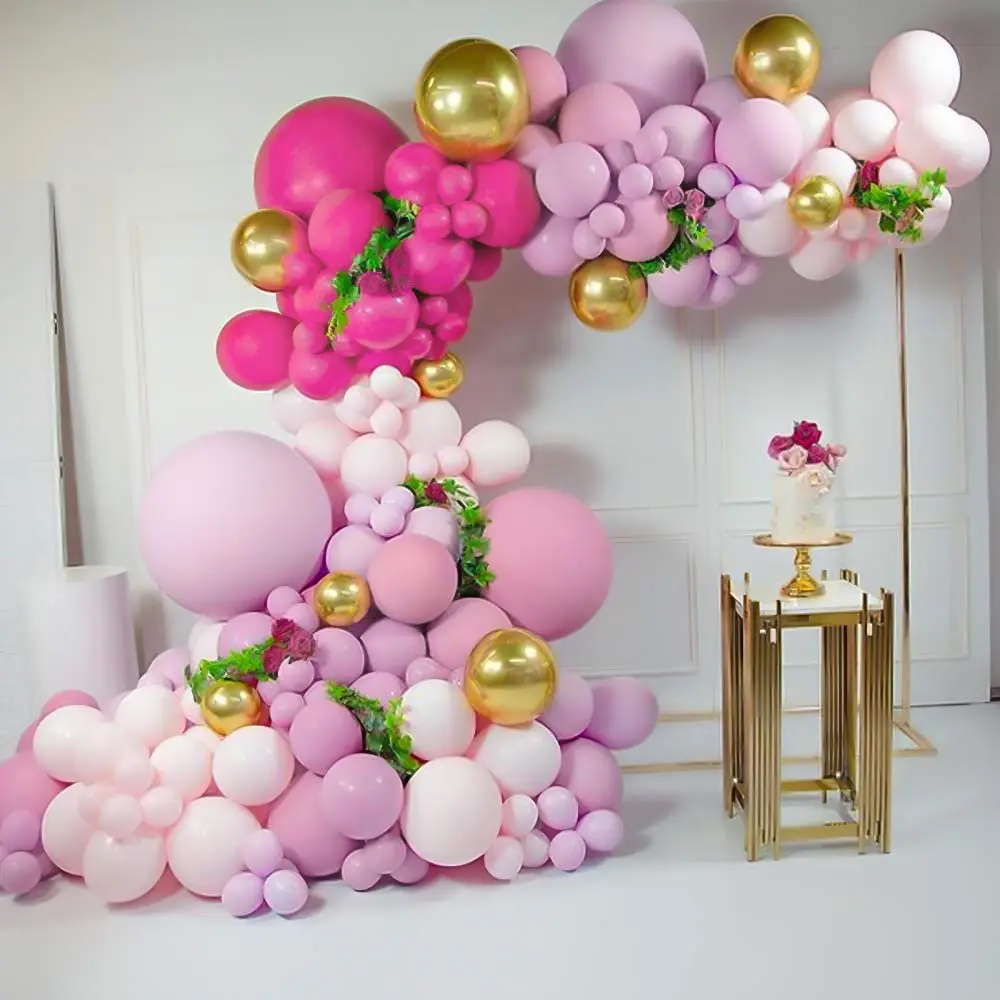 Decoraci&oacute;n Para fiesta de cumplea&ntilde;os, Kit de arco de guirnalda de globos rosa Macaron, globos de l&aacute;tex de oro rosa, boda, Baby Shower, Feliz A&ntilde;o Nuevo 2022-4