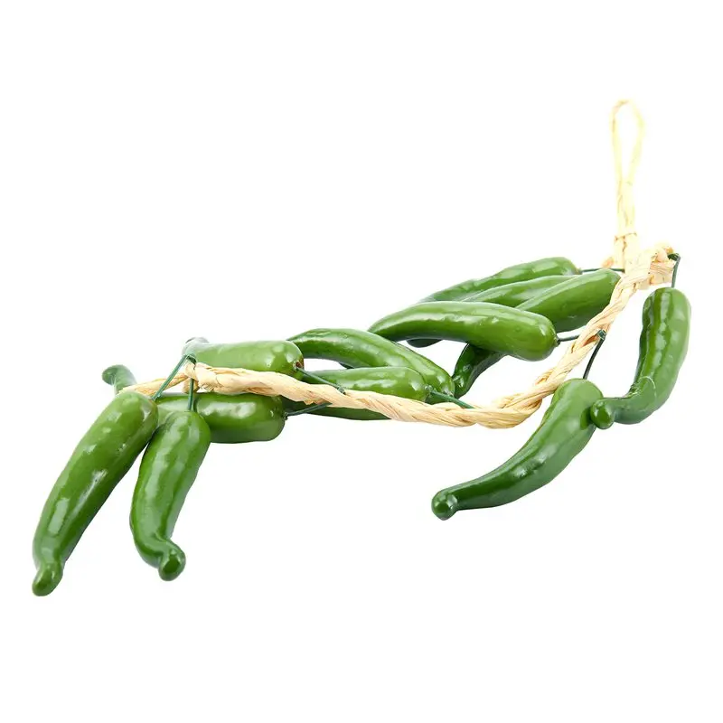 Best Artificial (TM) Chilli String Hot Peppers Hanging Home Decor Vegetable Fruit (Green) | Flowers