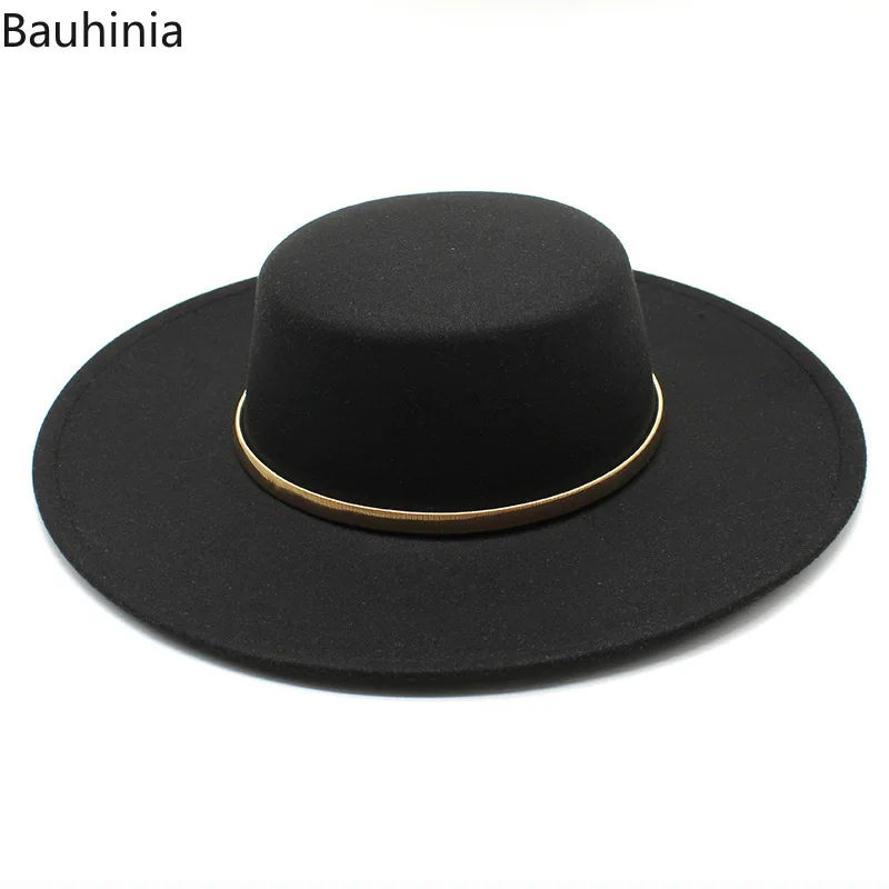 Шляпа Bauhinia большая широкополая плоская 10 см для церкви Дерби однотонная