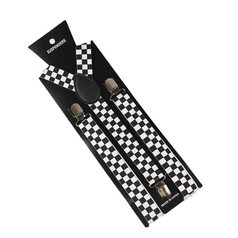 Новинка 2019 модные красные пледы регулируемые подтяжки для мужчин и женщин зажимы