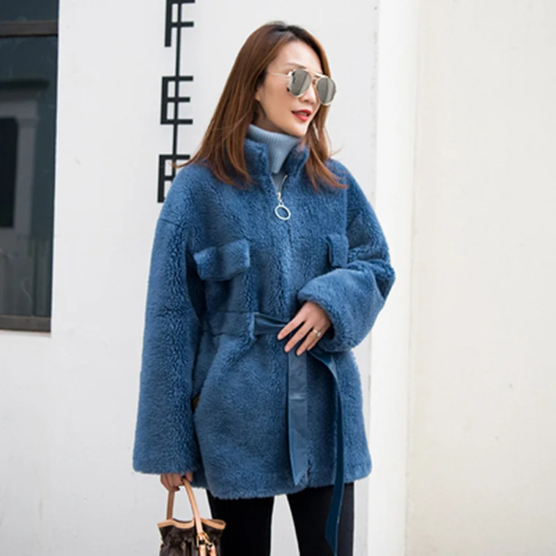 Новинка Осень-зима 2020 Женская куртка высокого качества пальто с овчиной гранулы