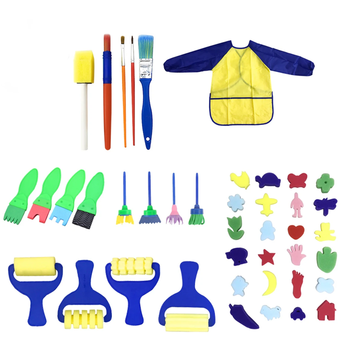 

Набор для раннего обучения детей, 42 шт., Детские обучающие игрушки для малышей, моющийся набор кистей для рисования пальцами, товары для твор...