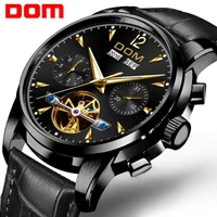 dom mechanical watch men wrist automatic retro watches men waterproof black full steel watch clock new 2020