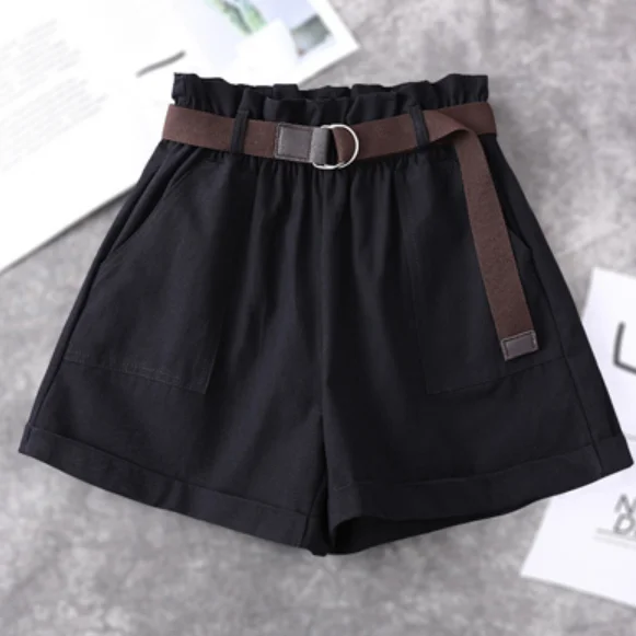 Харадзюку шорты размера плюс для женщин летние эластичные высокая талия