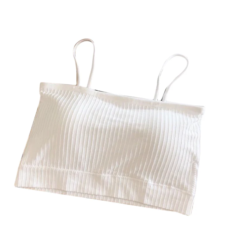 

Women Casual Comfortable Strap Tank Tops Casual Chest Wrap Bandeau Sexy Crop Tops Female Fashion Solid Color Tube Top