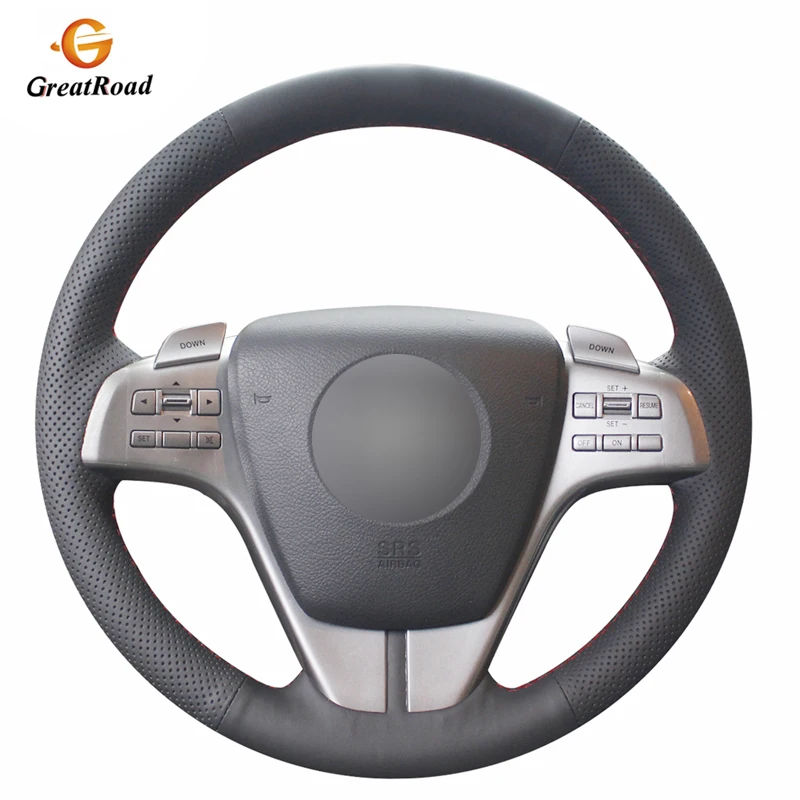 BlackGenuine кожа ручной шить Обёрточная бумага крышки рулевого колеса для Mazda 6 Atenza 2009