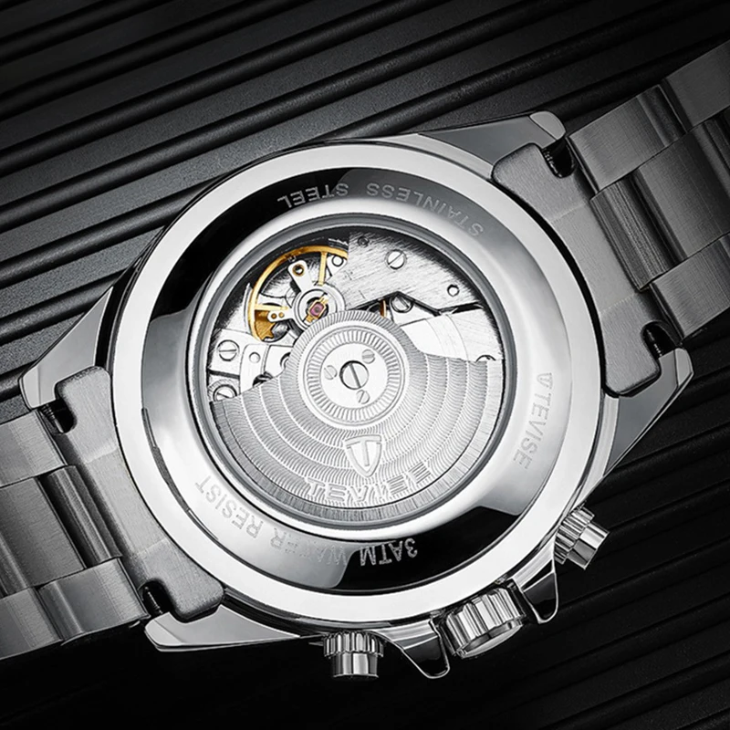 Мужские механические часы в стиле хип хоп золотистые водонепроницаемые наручные