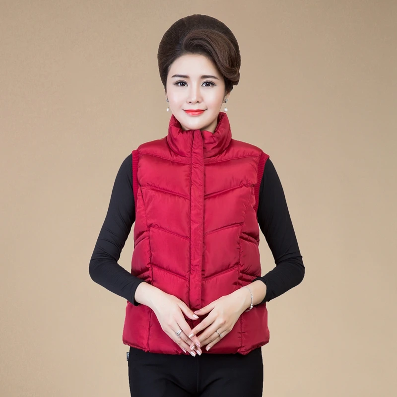Женский стеганый жилет на молнии теплый короткий в Корейском стиле большие