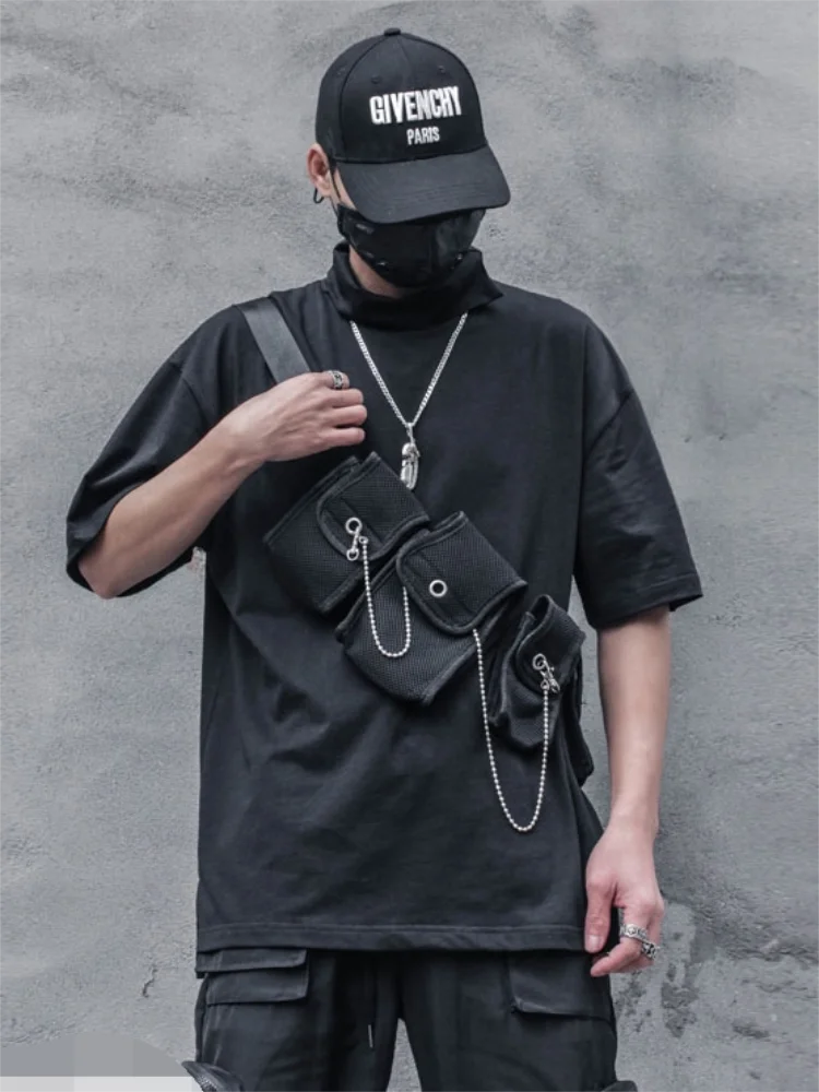 

Men's Short Sleeve T Shirt Summer New Pure Color High Collar Simple Loose Leisure Youth Fashion Trend Versatile T Shirt