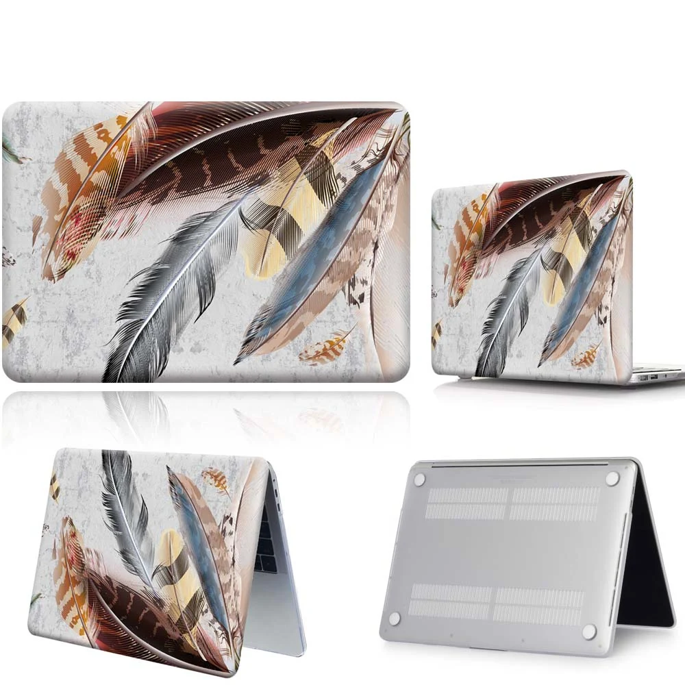 

Gray Feather Pattern Laptop Replace Cover Case For Apple Macbook 12/Air 11 13 A2337/Pro 13(A2251 A2289) 15 16/Pro 13 A2338