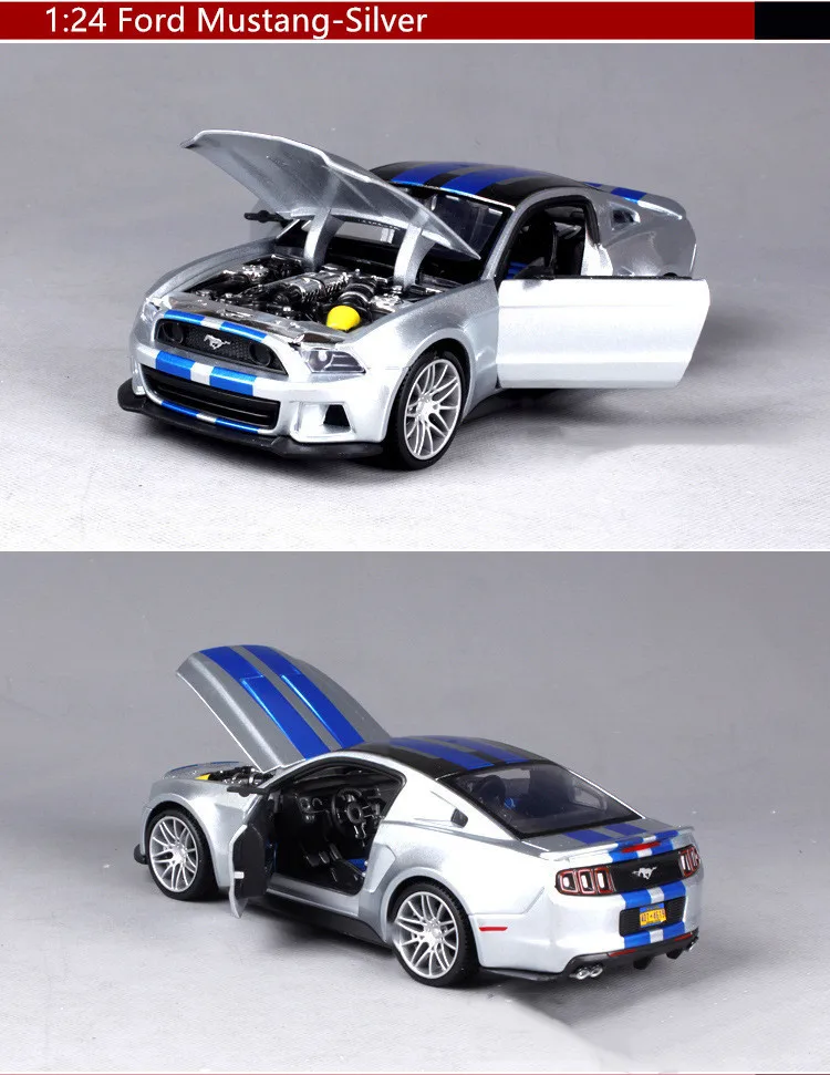 Изысканная 1:24 модель из сплава Mustang GT, модель спортивного автомобиля, коллекция премиум и gif