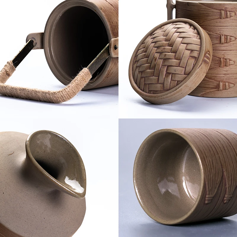 

hot wine pot Warm warmer wine Chinese style antique heat-resistant ceramic half a catty liquor yellow wine Chinese