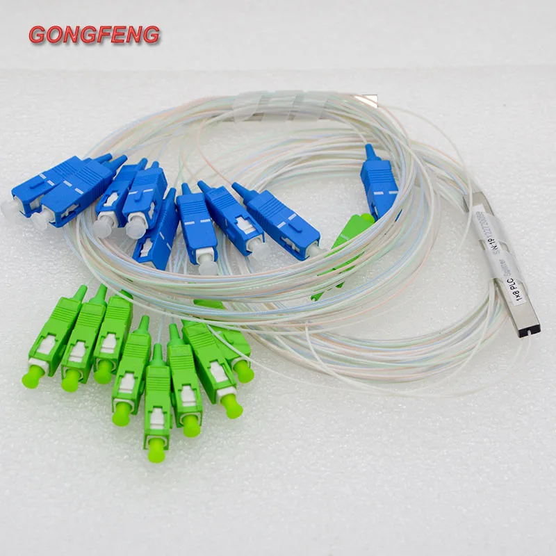 30pcs New Single Mode Mini PLC Fiber Optical Splitter SC UPC/APC 1: 8 Differential Optical Fiber Splitte Special Wholesale