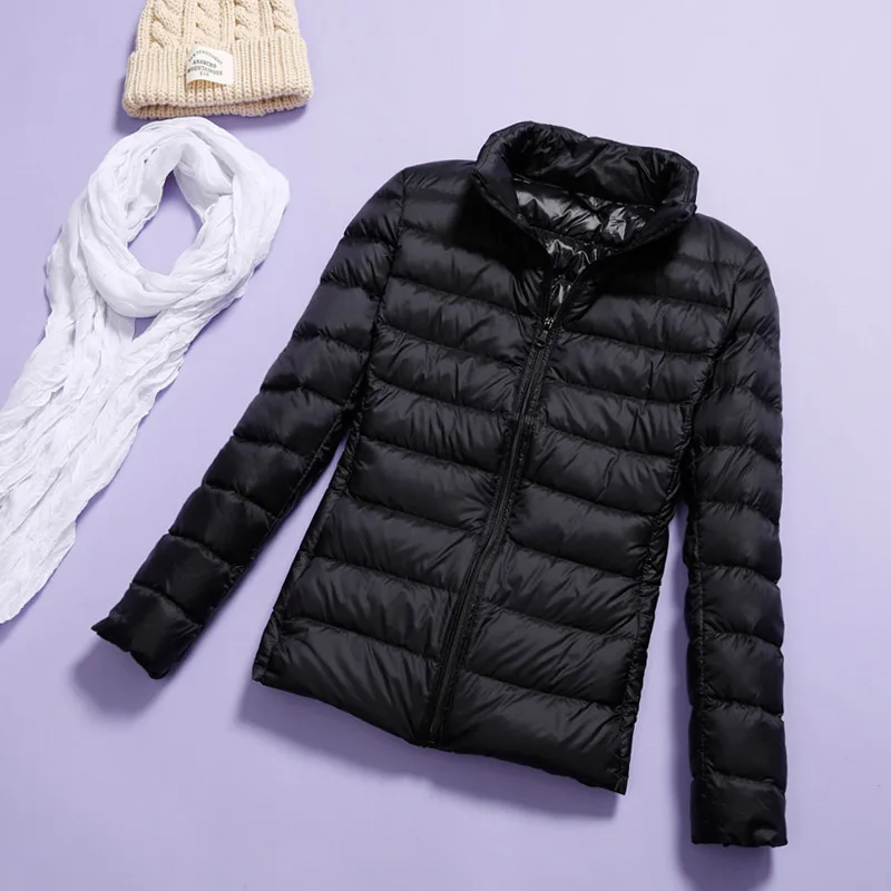 

Winter Women's Jacket Coat Ultra Thin Coats Spring Autumn Casual Plus Size Zipper Basic Jackets Female Slim Duck Down Warm Coat