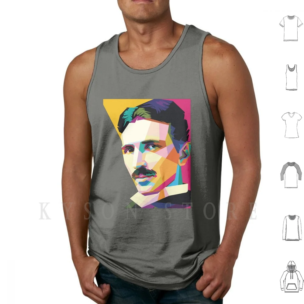 

Nikola Tesla Wpap Стильные майки жилет 100% хлопок Nikola Tesla инженерный катушечный пистолет Pop Wpap стильный цветной ful