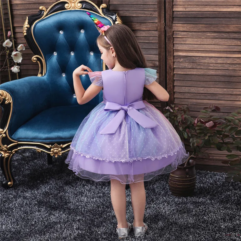 Детское платье с единорогом детские короткие платья лошадью из мультфильма