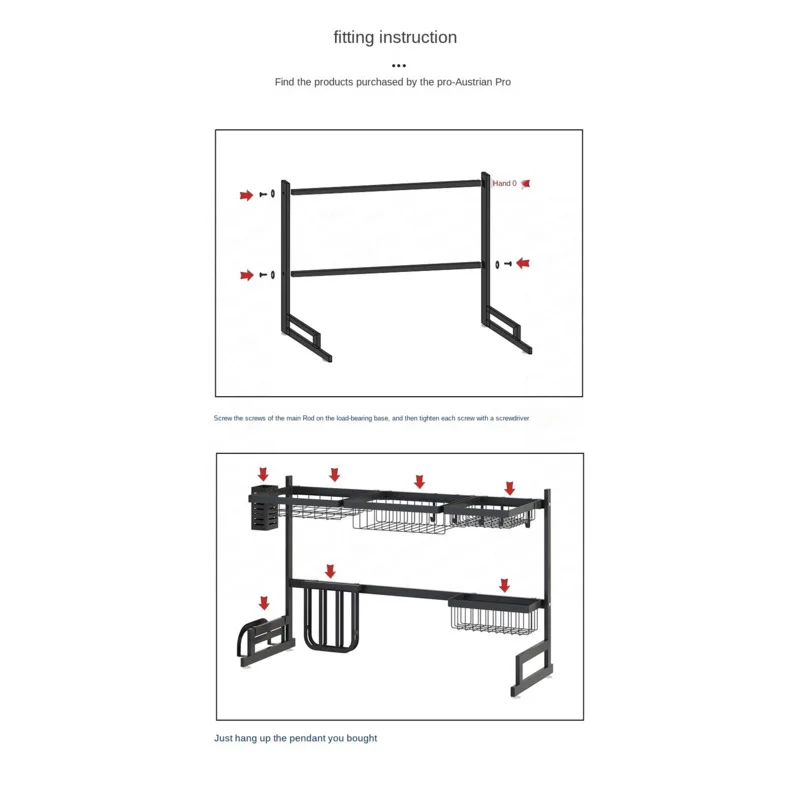 

Stainless Steel Sink Drain Rack Kitchen Shelf Two-story Floor Dish Rack Kitchen Storage Rack Organizer Cuisine Tool