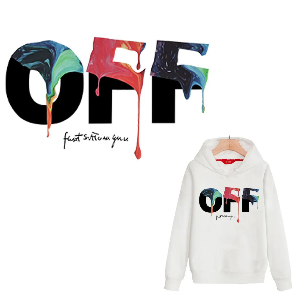 Наклейки с надписями и утюгом на заказ теплопередача для толстовок модный дизайн