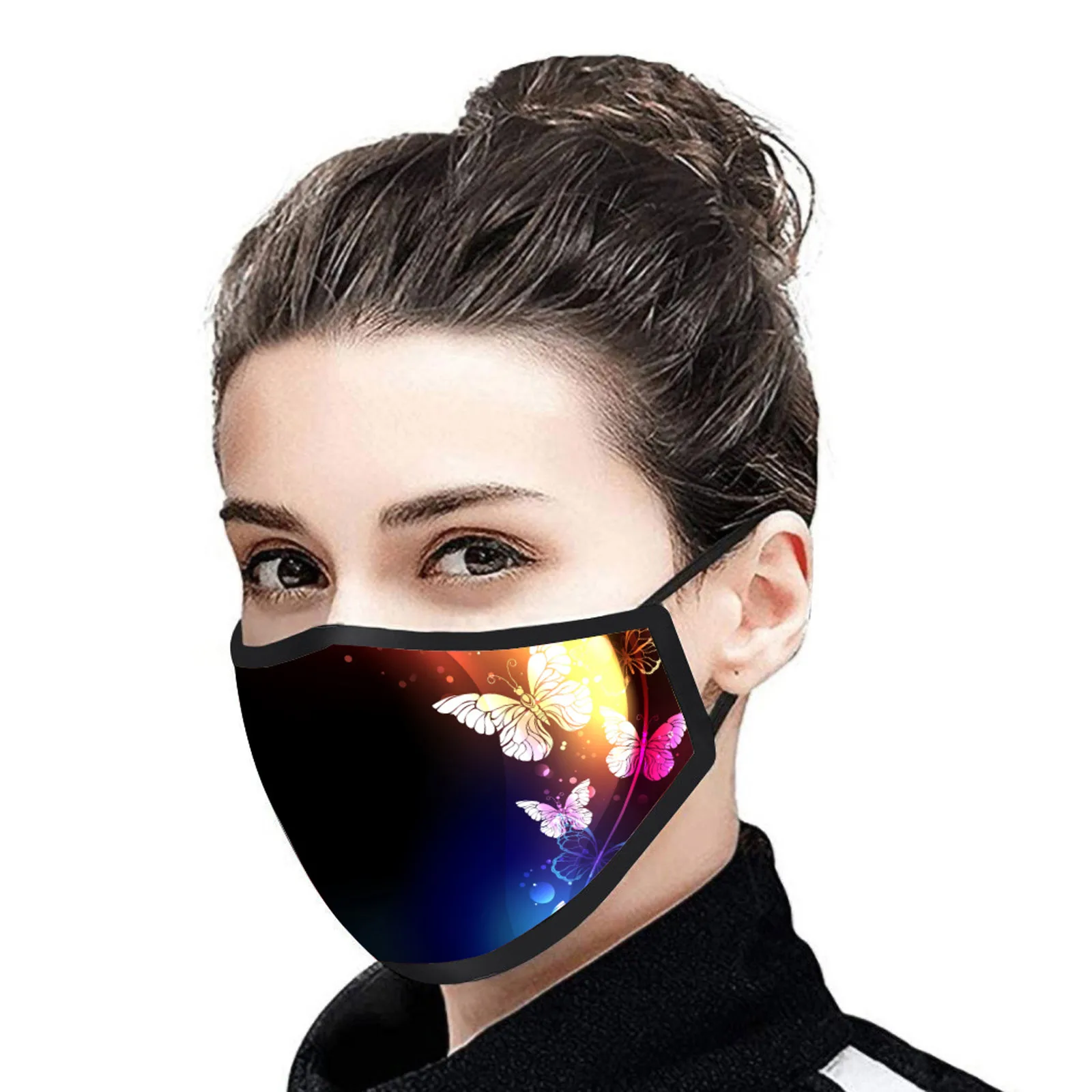

Facemask Adult Face Mask Fashion Butterflies Printing Washable And Reusable Mask Dustproof Windproof Breathable Face Mask #35
