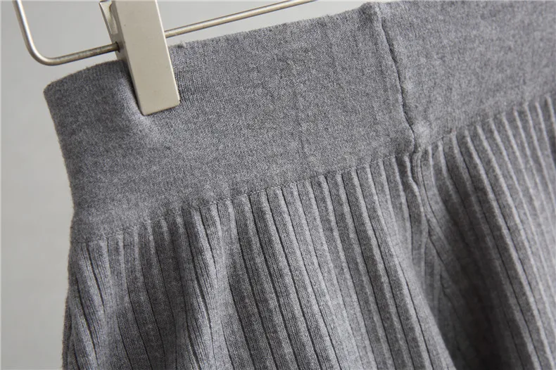 

blends Women Fashion Wool vertical rib Knitted Elastic Waist Ankle-Length Trousers Casual Sweater Harem Pants