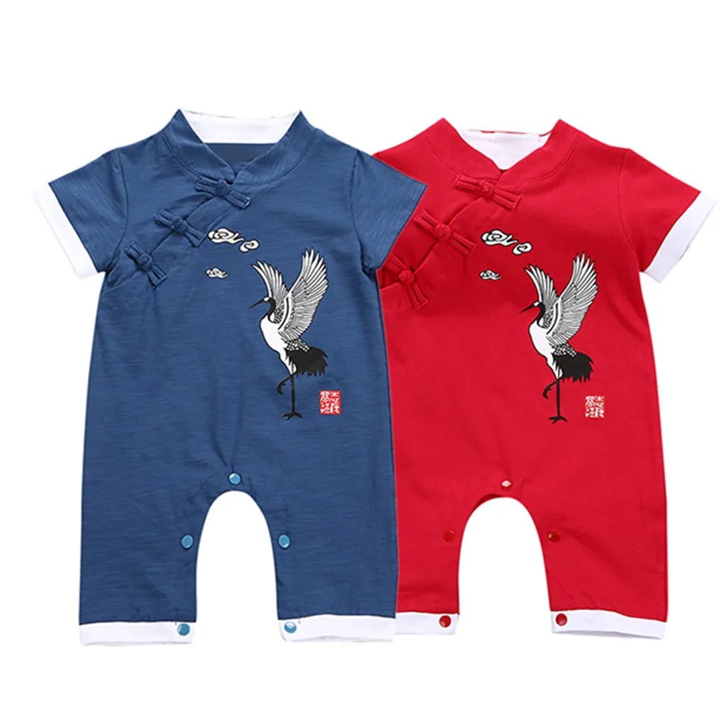 Новогодний комбинезон с вышивкой для новорожденных одежда маленьких мальчиков и