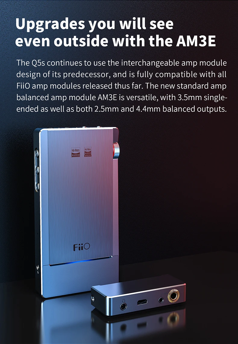 FiiO Q5s Bluetooth 5,0 AK4493EQ dsd-способный DAC& усилитель, USB усилитель DAC для iPhone/компьютера/Android/sony 2,5 мм 3,5 мм 4,4 мм