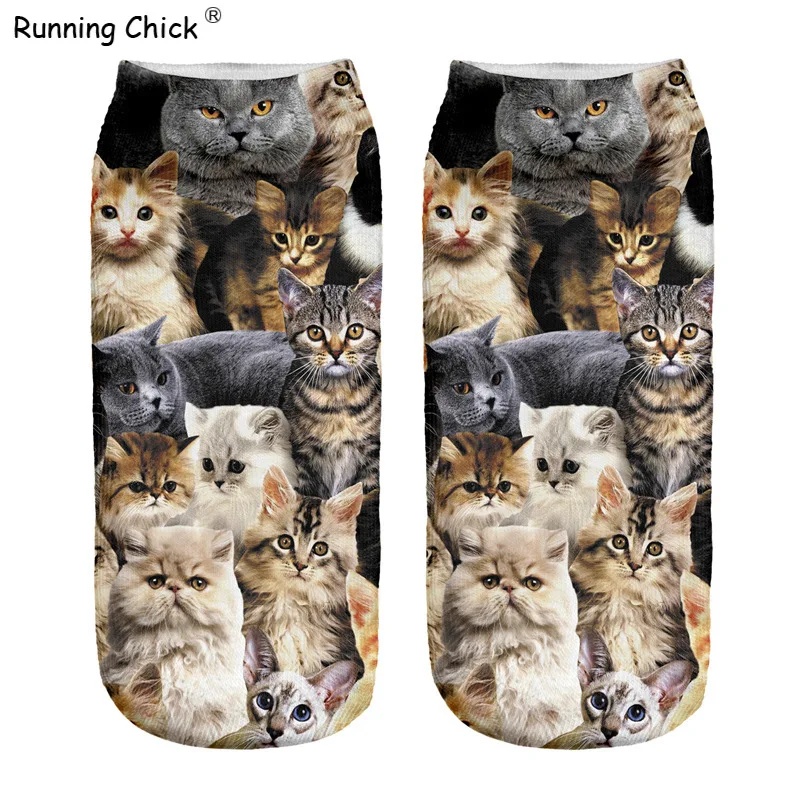 Спортивные носки с 3d цифровым принтом в виде кошек для бега|socks designer|socks socksocks print |