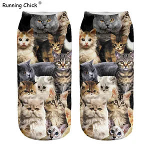 Спортивные носки бега цыпленка цифровая печать дизайн кошки 3d носки для женщин Cn (происхождение) стандарт 97 (%)