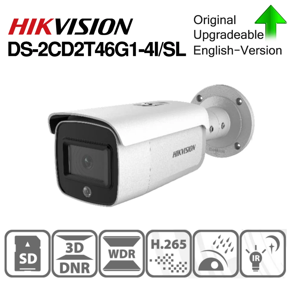 Hikvision оригинальная IP камера DS 2CD2T46G1 4I/SL 4 МП сетевая цилиндрическая POE H.265