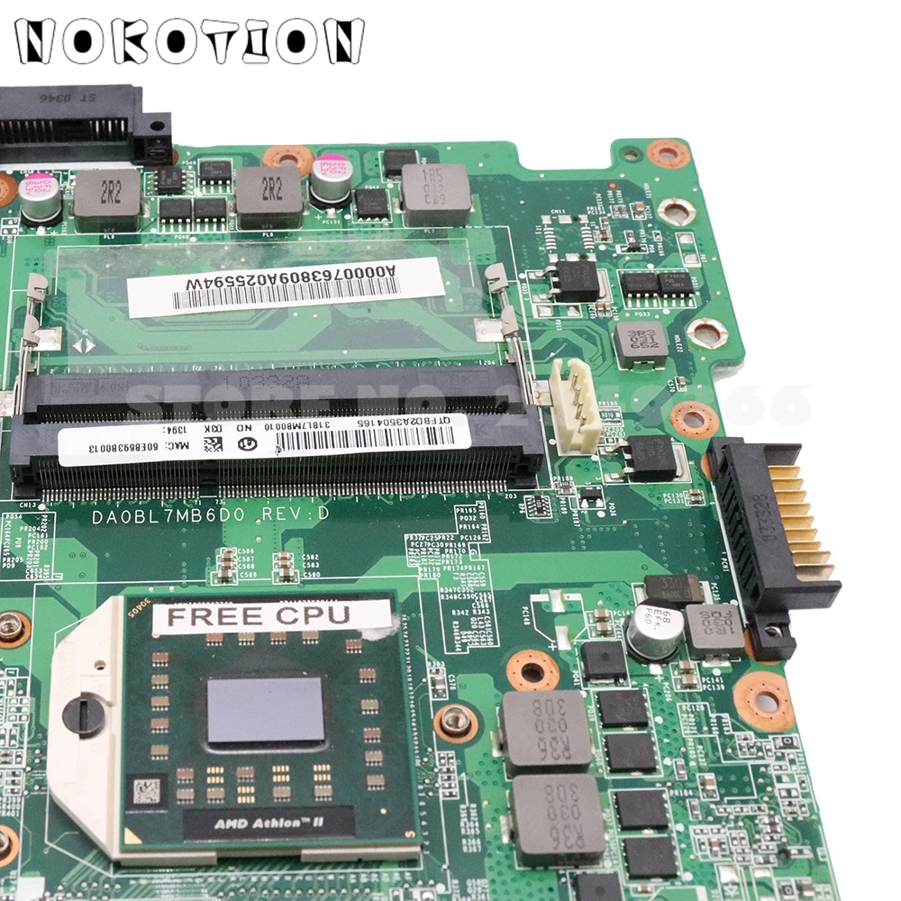 Материнская плата NOKOTION A000076380 DA0BL7MB6D0 для TOSHIBA Satellite L655D L650D материнская ноутбука S1