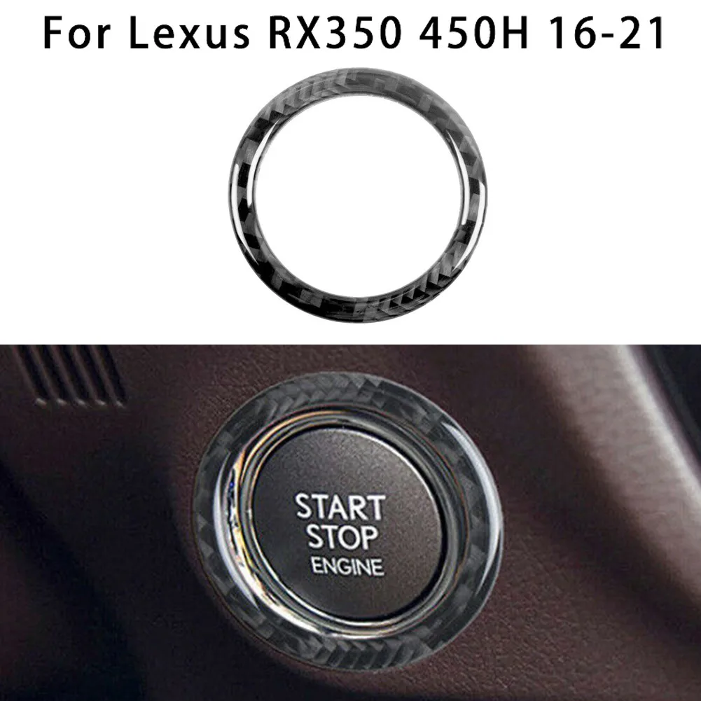 

Trim Start Stop Button Cover Car Decoration Ring Engine Parts Real Carbon Fiber Replacement