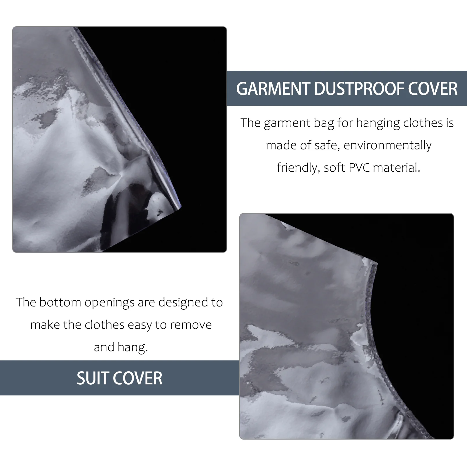 

6pcs Practical Clothing Hanging Bag Suit Cover for Home Shop Using