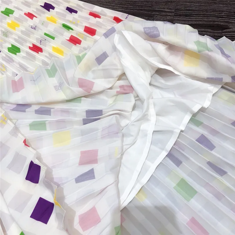 

Runway Fashion Spring Women Two Piece Outfits Elegant Multicolor Plaid Print Shirt and Long Pleated Skirt Suit Matching Sets