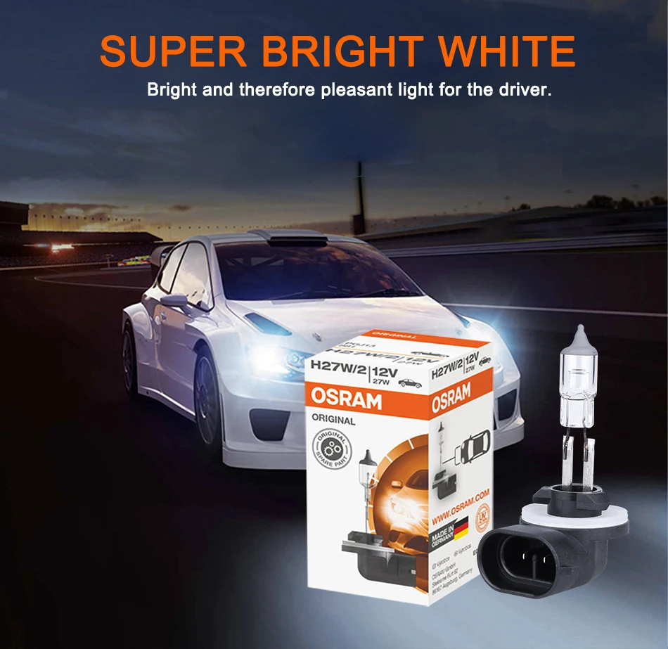 Автомобиль OSRAM лампы 55 Вт H7 галогенная H11 Противотуманные огни H27 880 881 Противотуманные фары 12V 27W Белый Atuo фар 642101 64211CLC 1 предмет