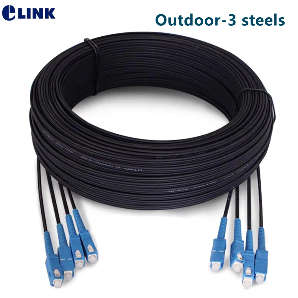 350 м SC/UPC 4-жильный наружный прямой оптический патч-корд одномодовый FTTH