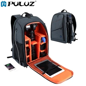 puluz outdoor portable waterproof scratch proof dual shoulders backpack camera bag digital dslr photo video bags laptop backpack free global shipping