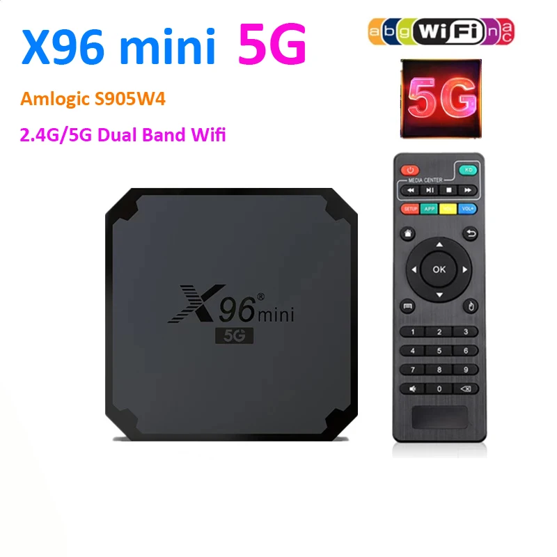 10 шт. X96 мини 5G Wifi смарт-ТВ коробка Android 9 0 S905W4 4 ядра 2 Гб Оперативная память 16