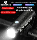 Фсветильник велосипедный ROCKBROS, 4000 мА ч, водонепроницаемый, с зарядкой от USB